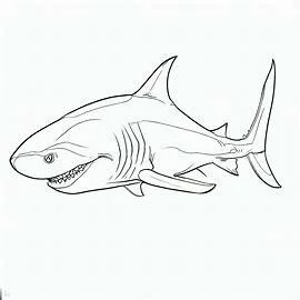 Dibujos de tiburones para pintar: Imprimir dibujo de tiburón para colorear