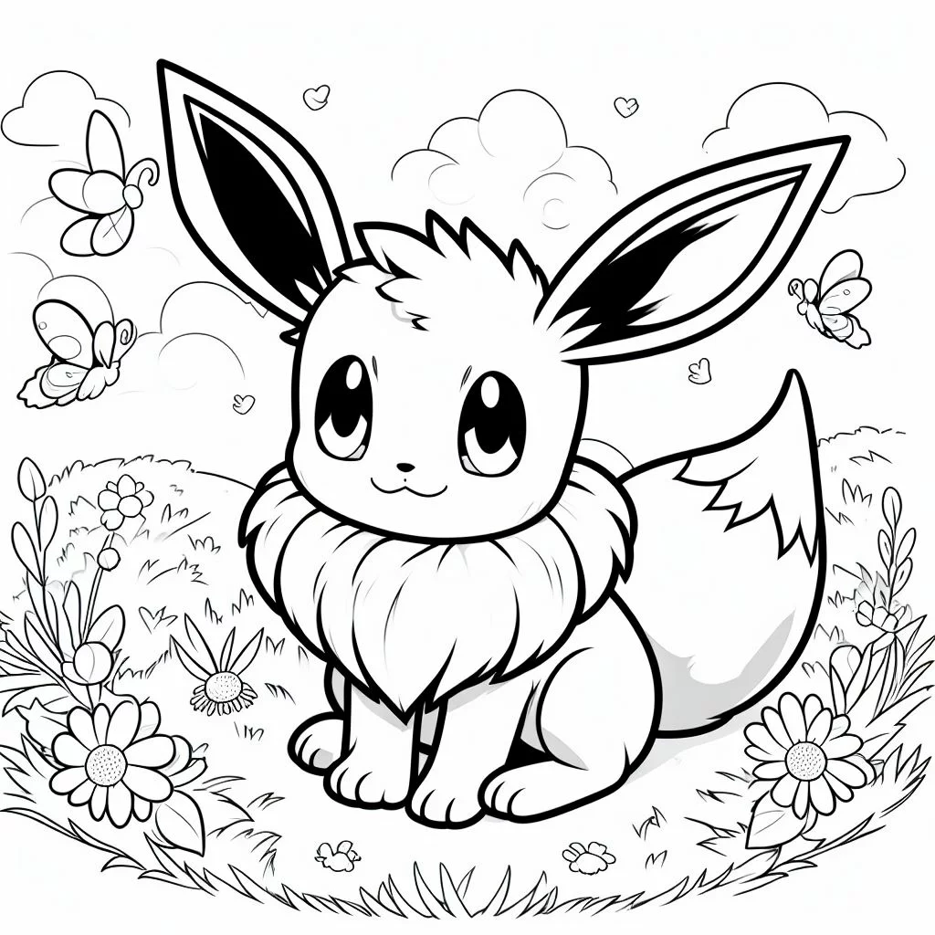 Dibujos de pokemon Eve para colorear