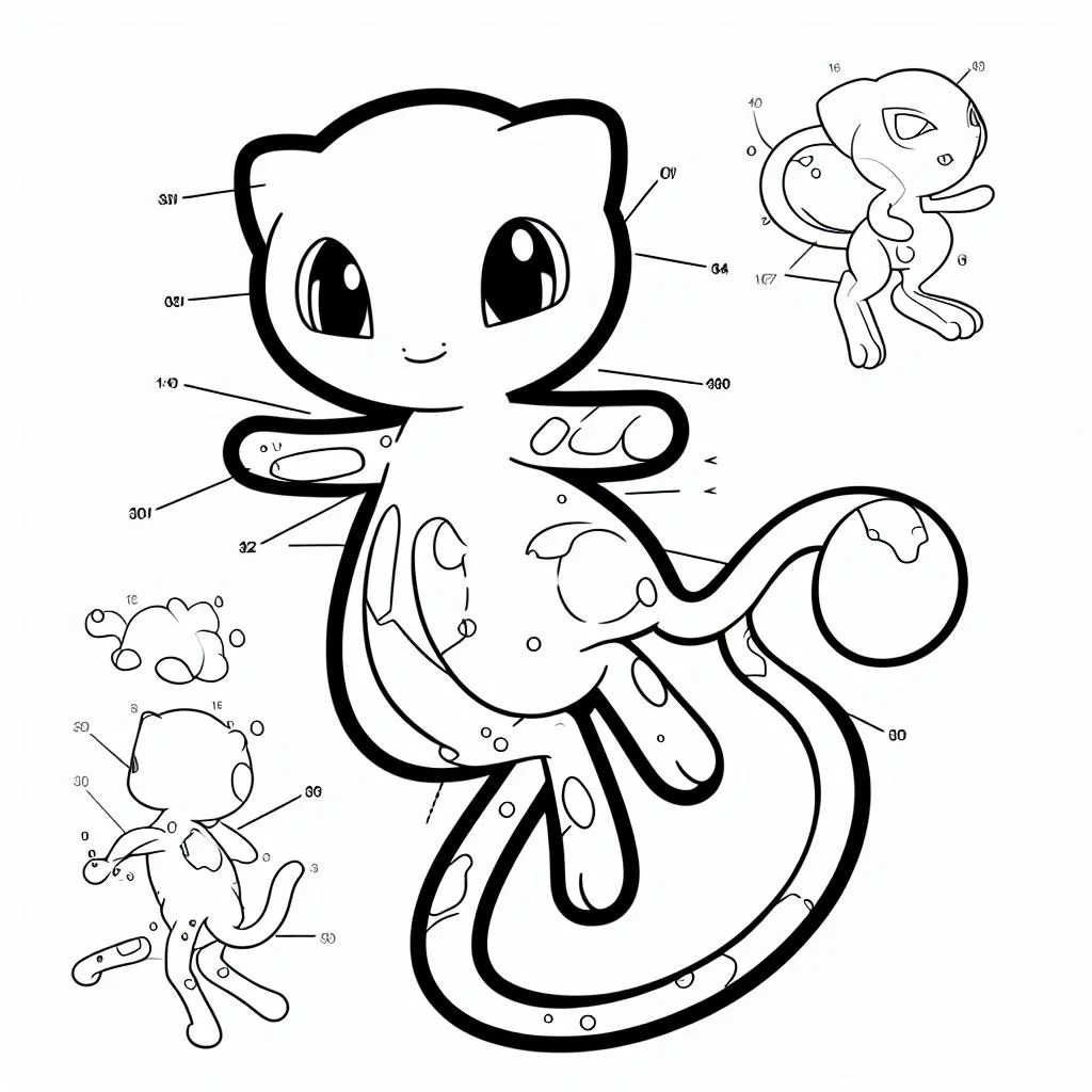 Dibujos de pokémon para imprimir y colorear - Mew
