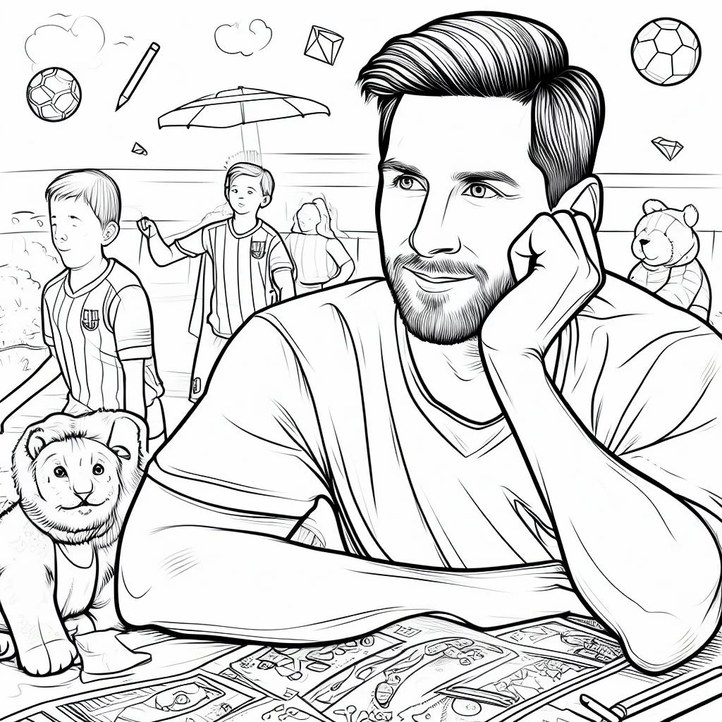 Dibujos de deporte para colorear - Dibujos de Messi para colorear
