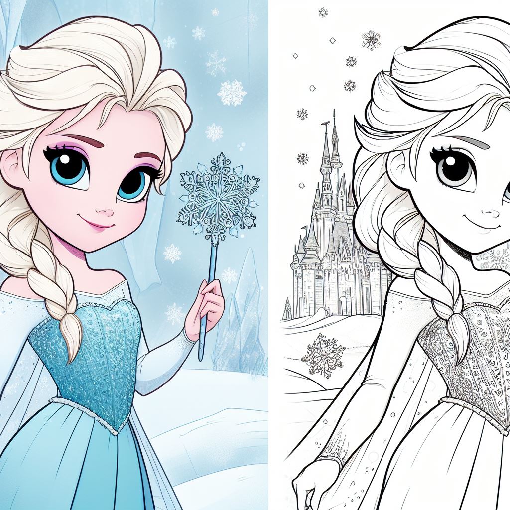 Dibujos de Frozen Para pintar: Elsa y Anna 6