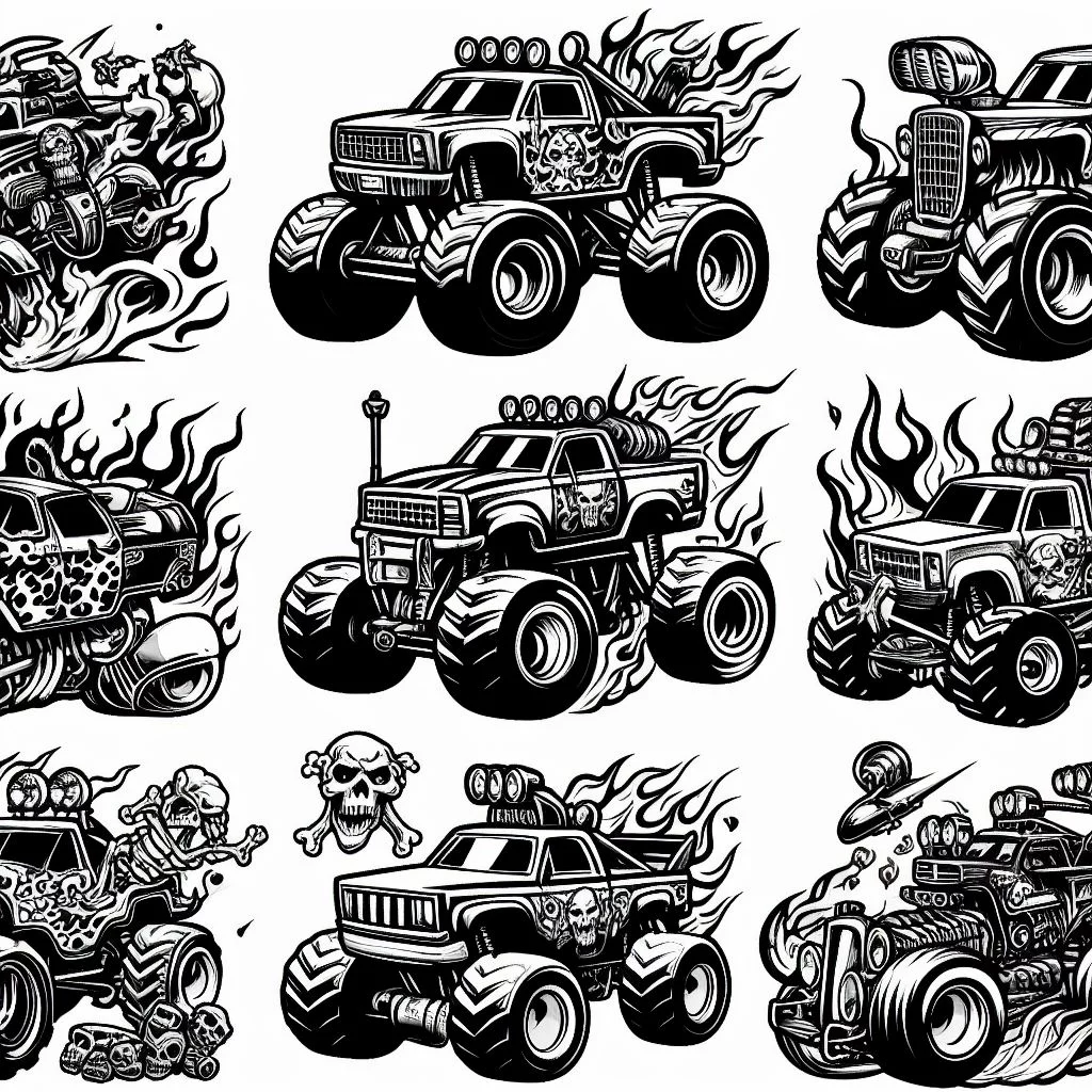 Monster Trucks para colorear 11