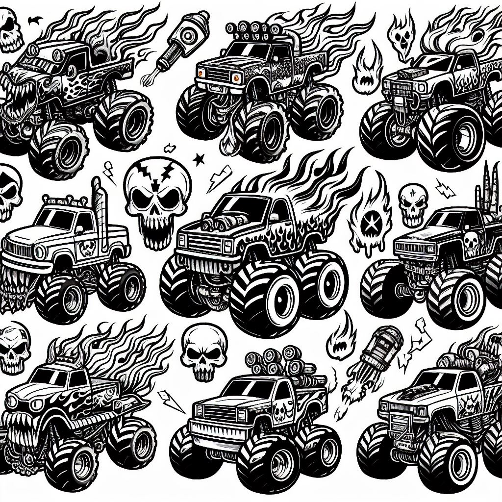 Monster Trucks para colorear 9