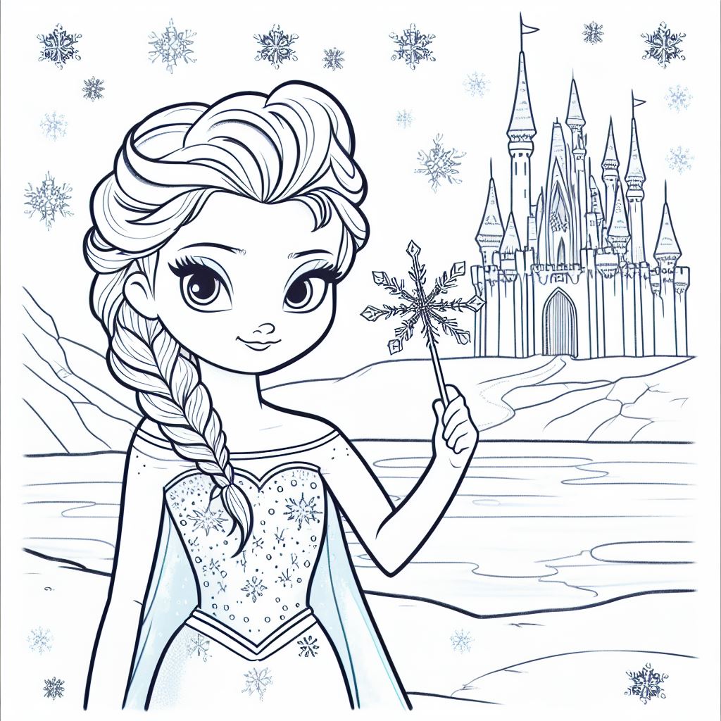 Dibujos de Frozen Para pintar: Elsa y Anna 9