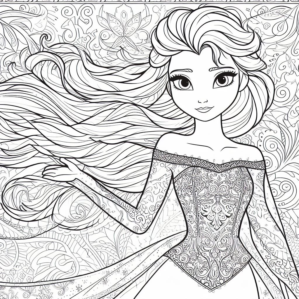 Dibujos de Frozen Para pintar: Elsa y Anna 8