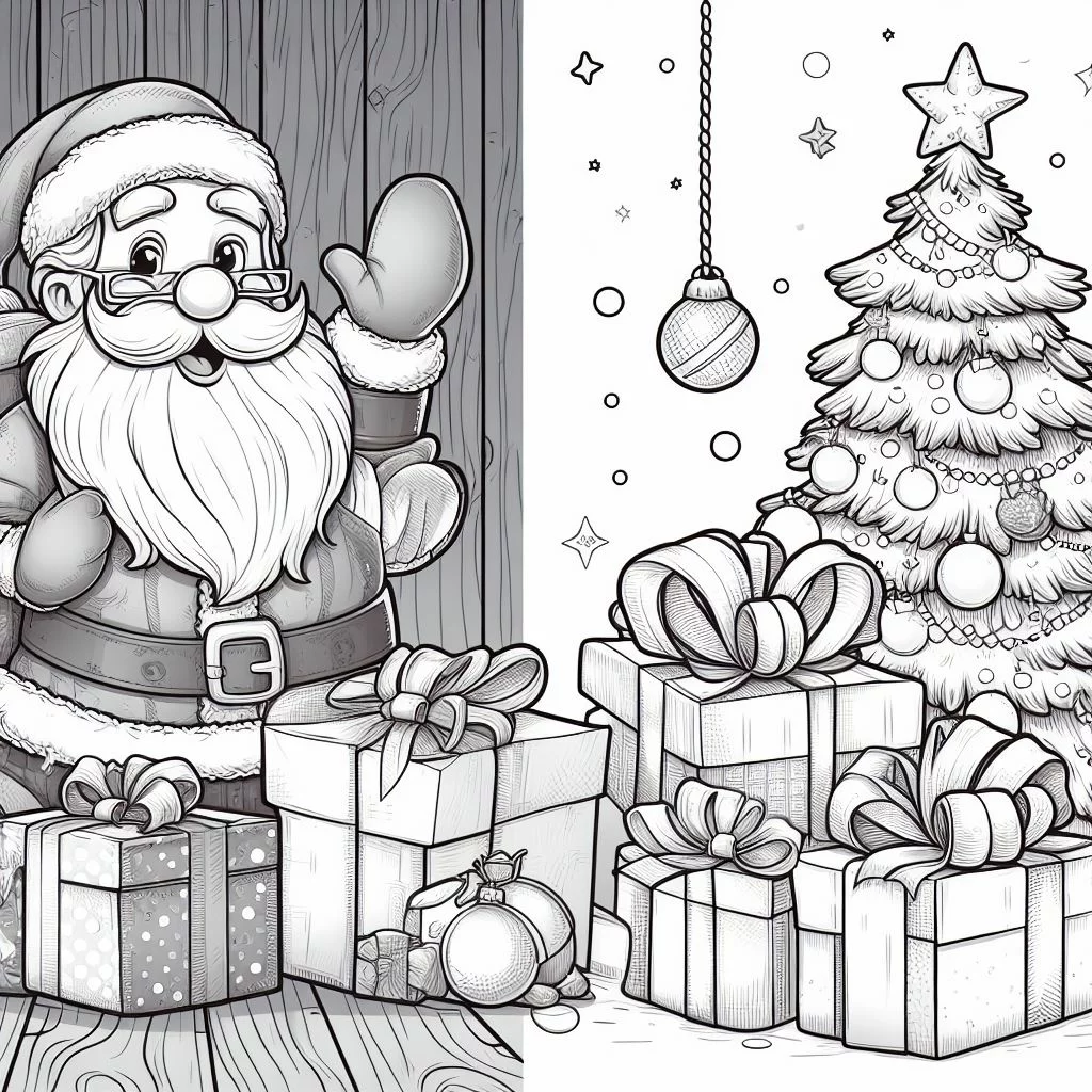 Dibujos de navidad para colorear: Papá Noel 1