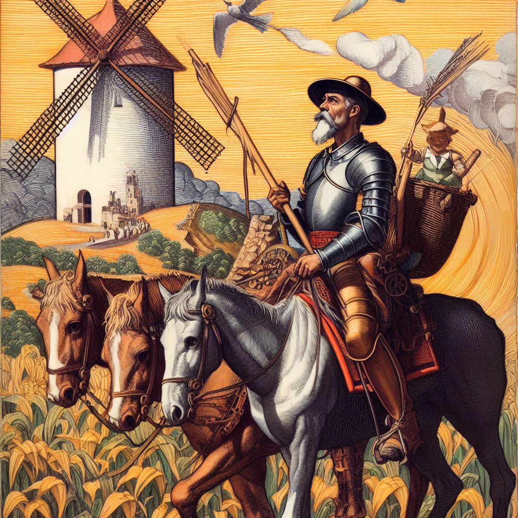 Adaptación de Don Quijote de la Mancha:
Don Quijote y Sancho Panza y La aventura de la ínsula Barataria