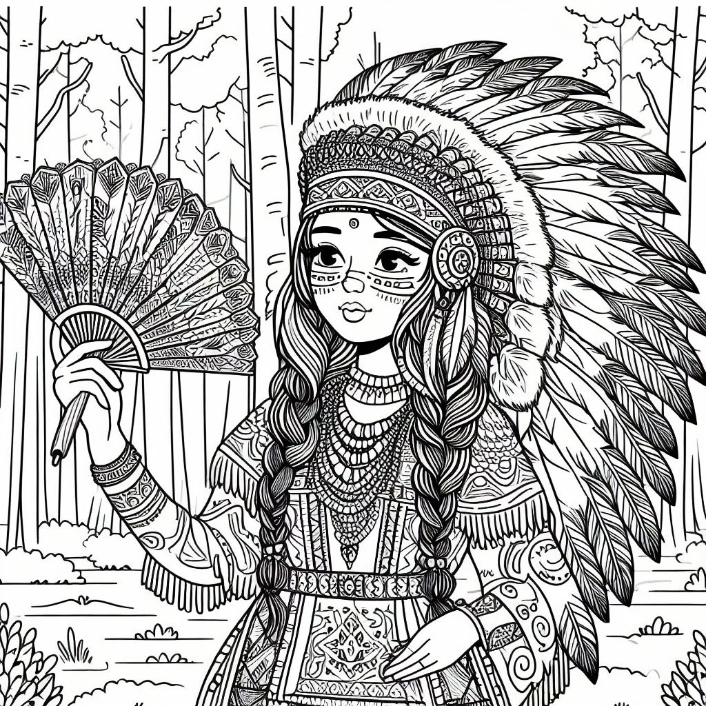 Dibujos de Pocahontas para colorear 5