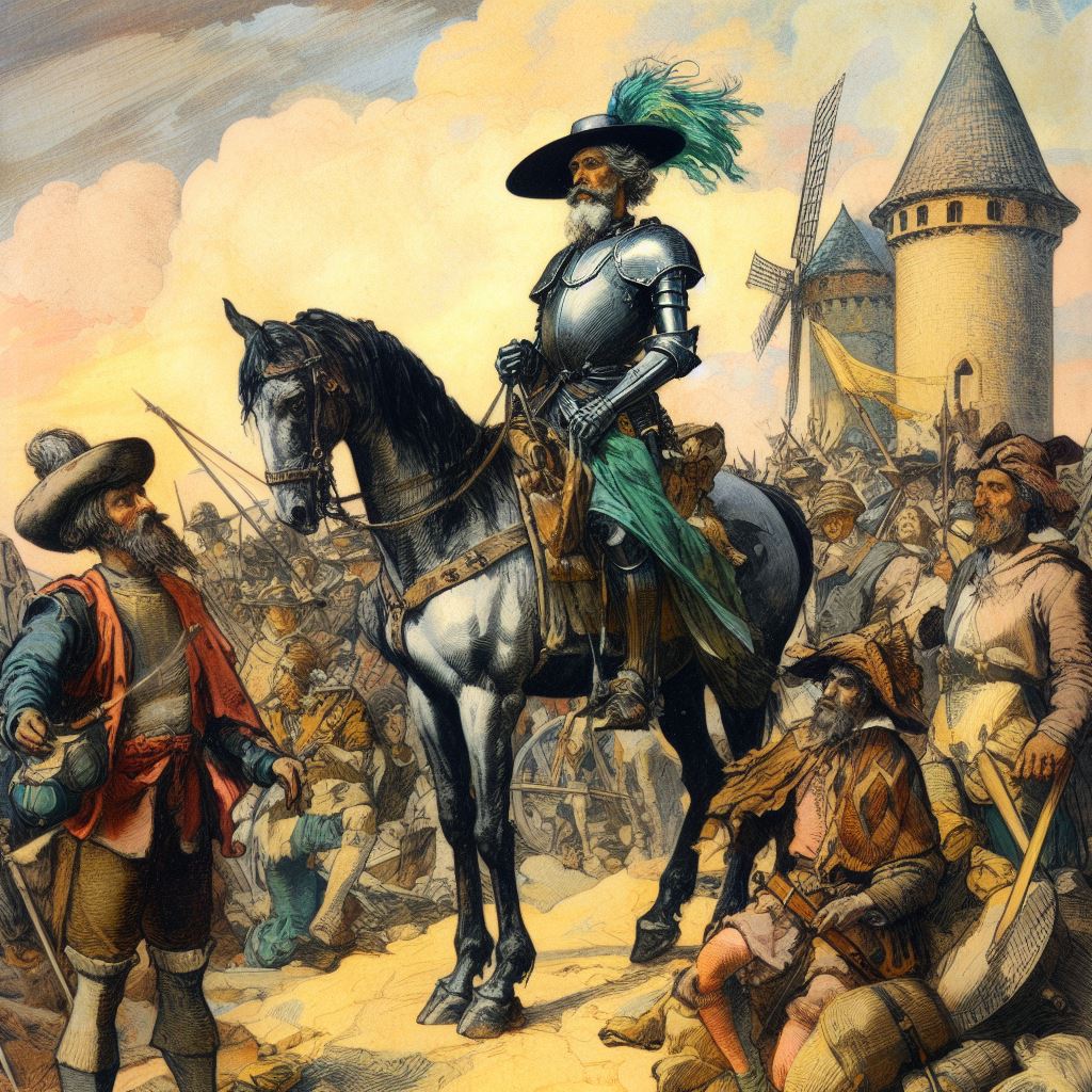 Adaptación de Don Quijote de la Mancha:
Don Quijote y Sancho Panza y La aventura de los galeotes