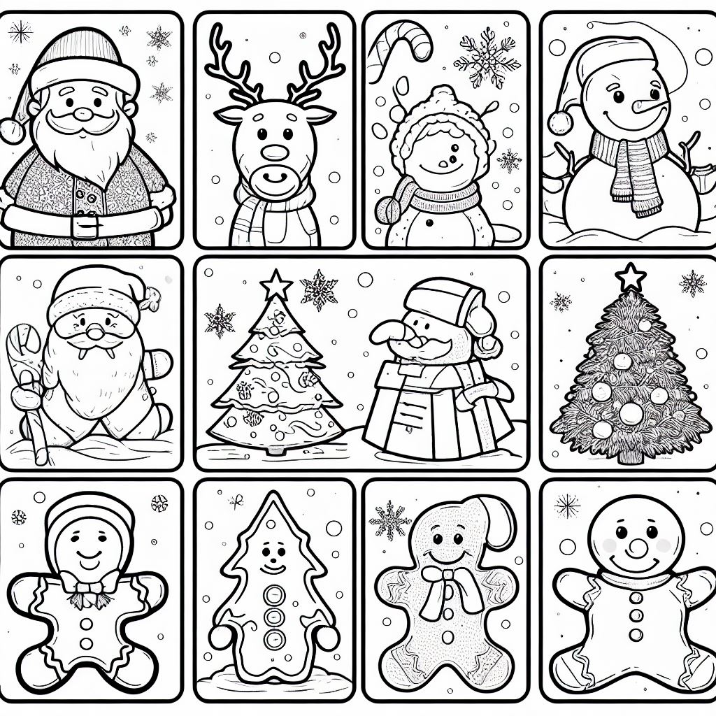 Dibujos de Navidad para colorear renos, muñeco de nieve, Papá Noel, y más 4