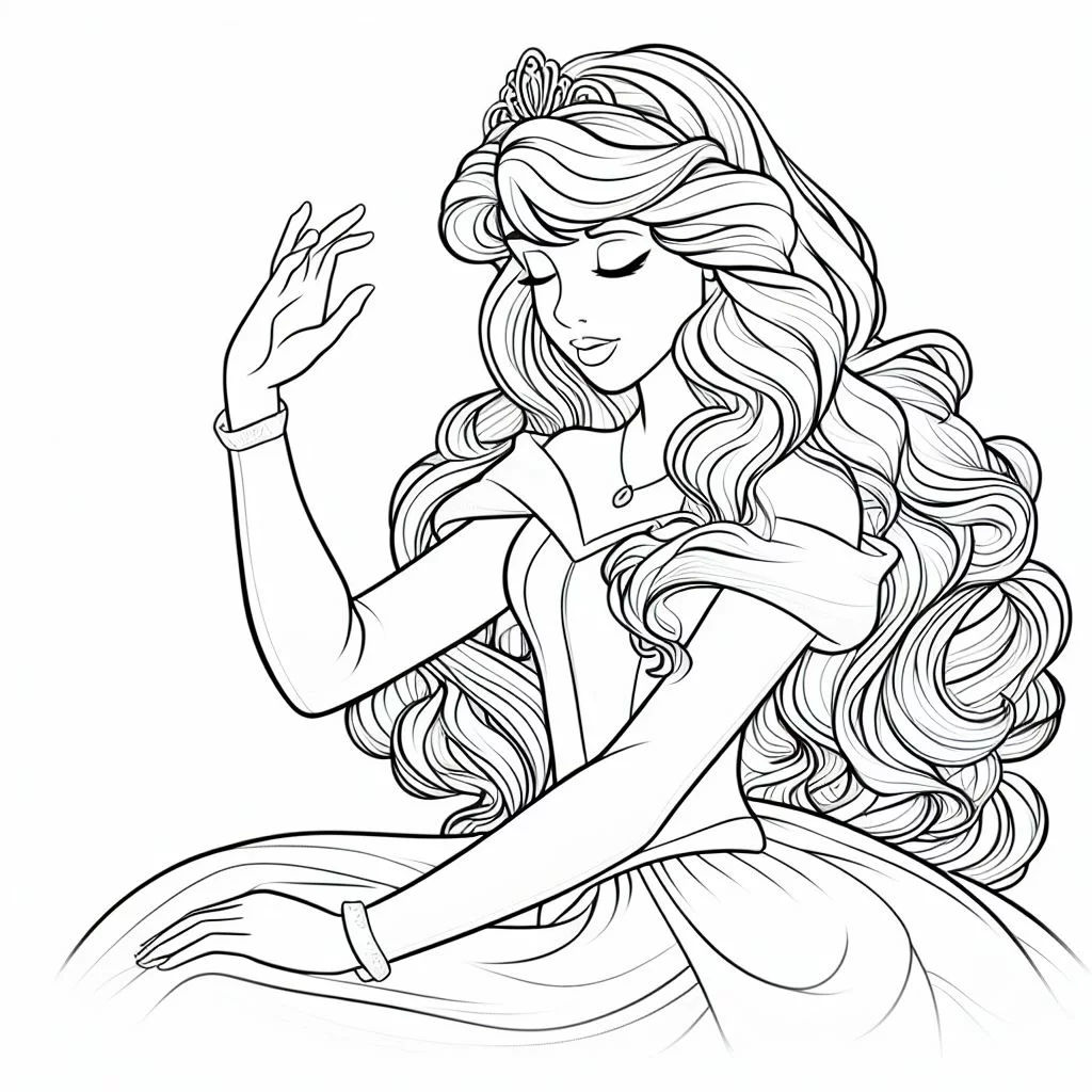 Dibujo princesa Aurora para colorear