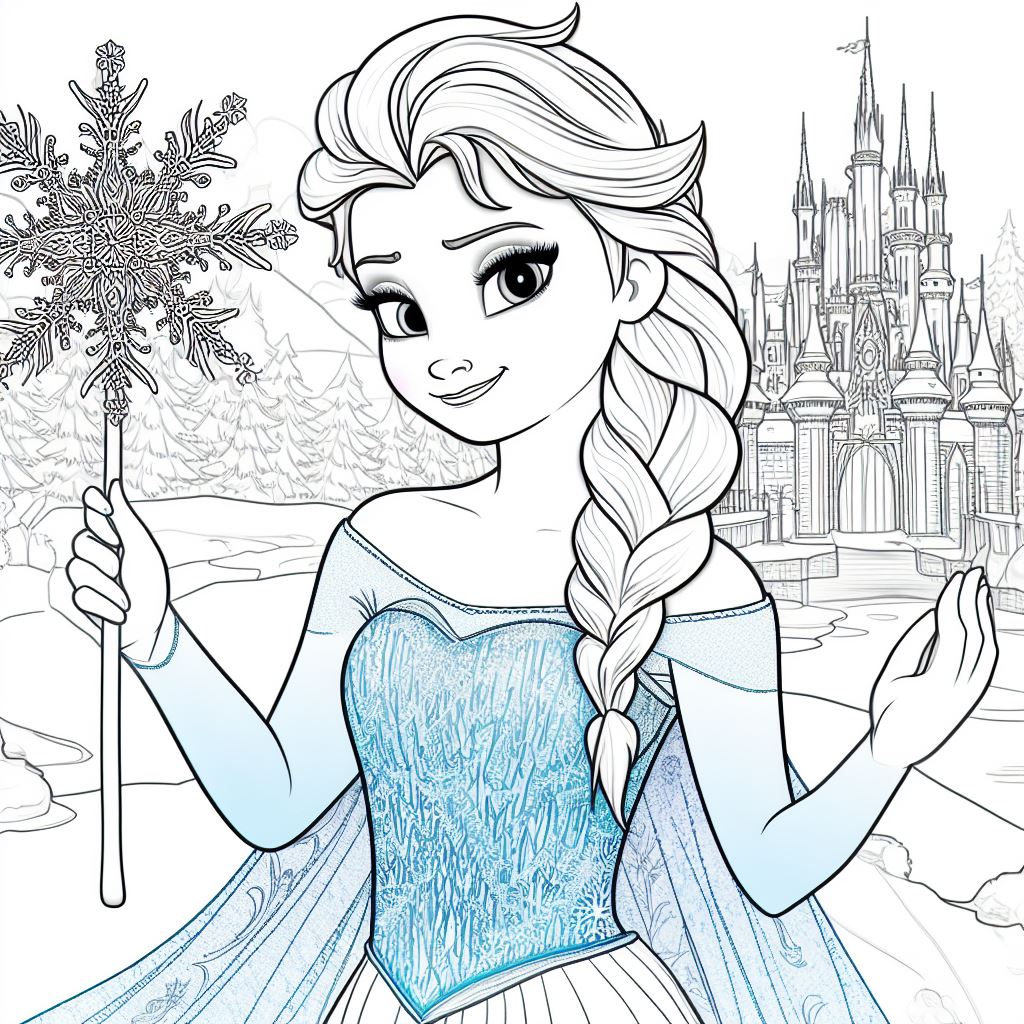 Dibujos de Frozen Para pintar: Elsa y Anna 11