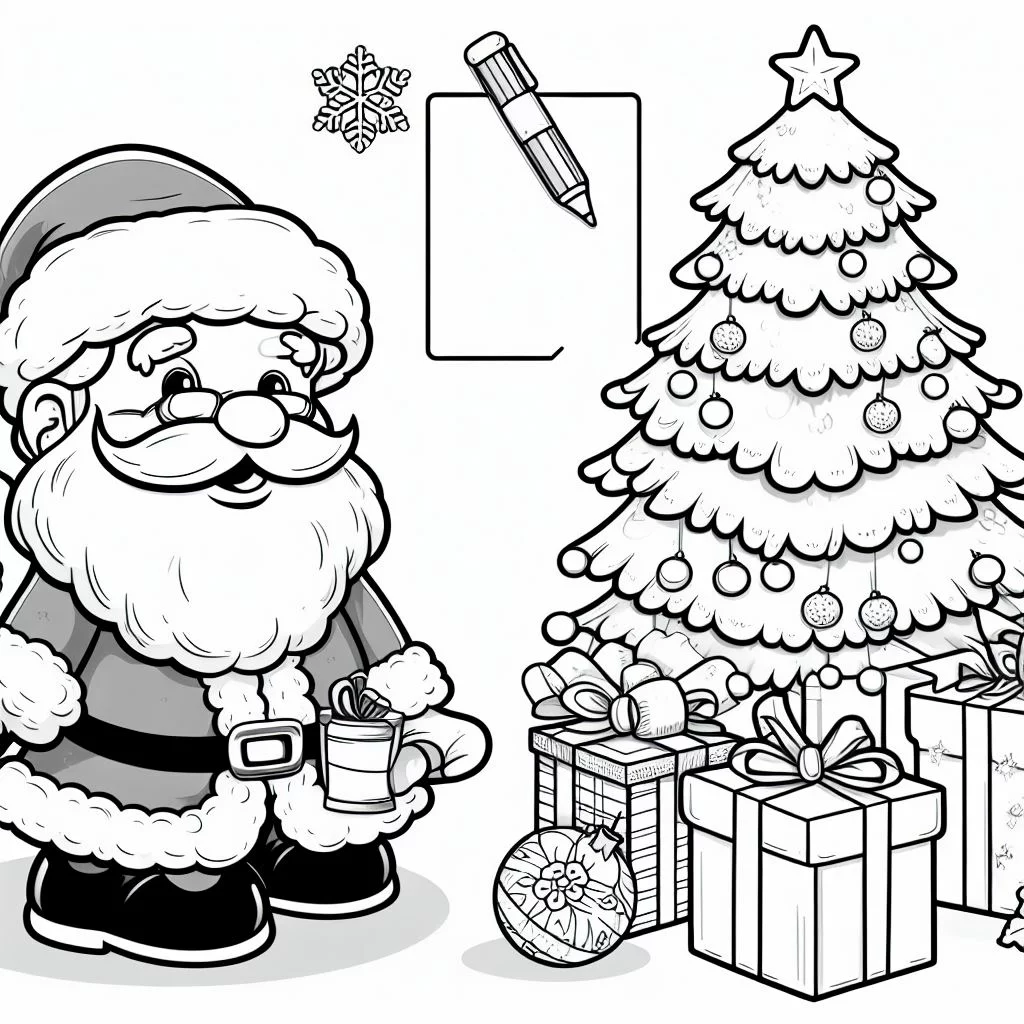 Dibujos de navidad para colorear: Papá Noel 2