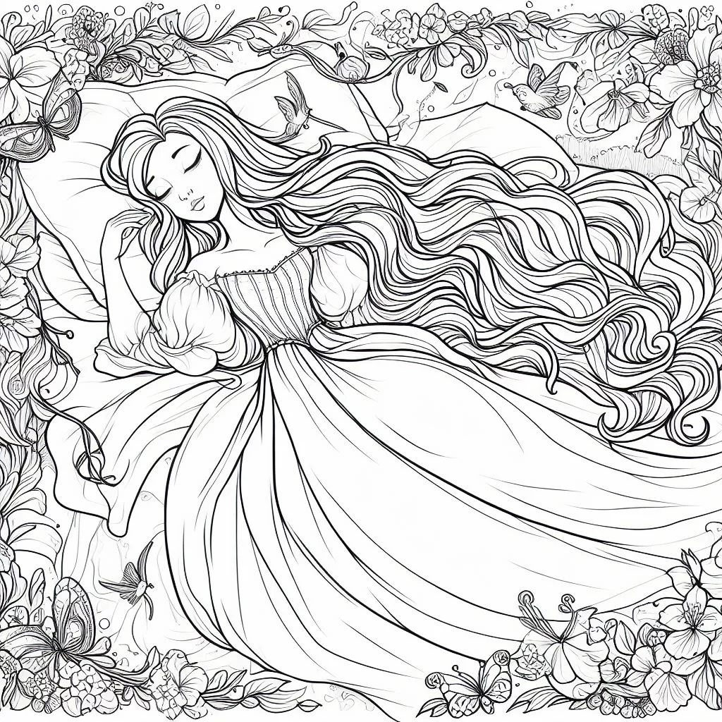 Dibujos de la bella durmiente para colorear 4