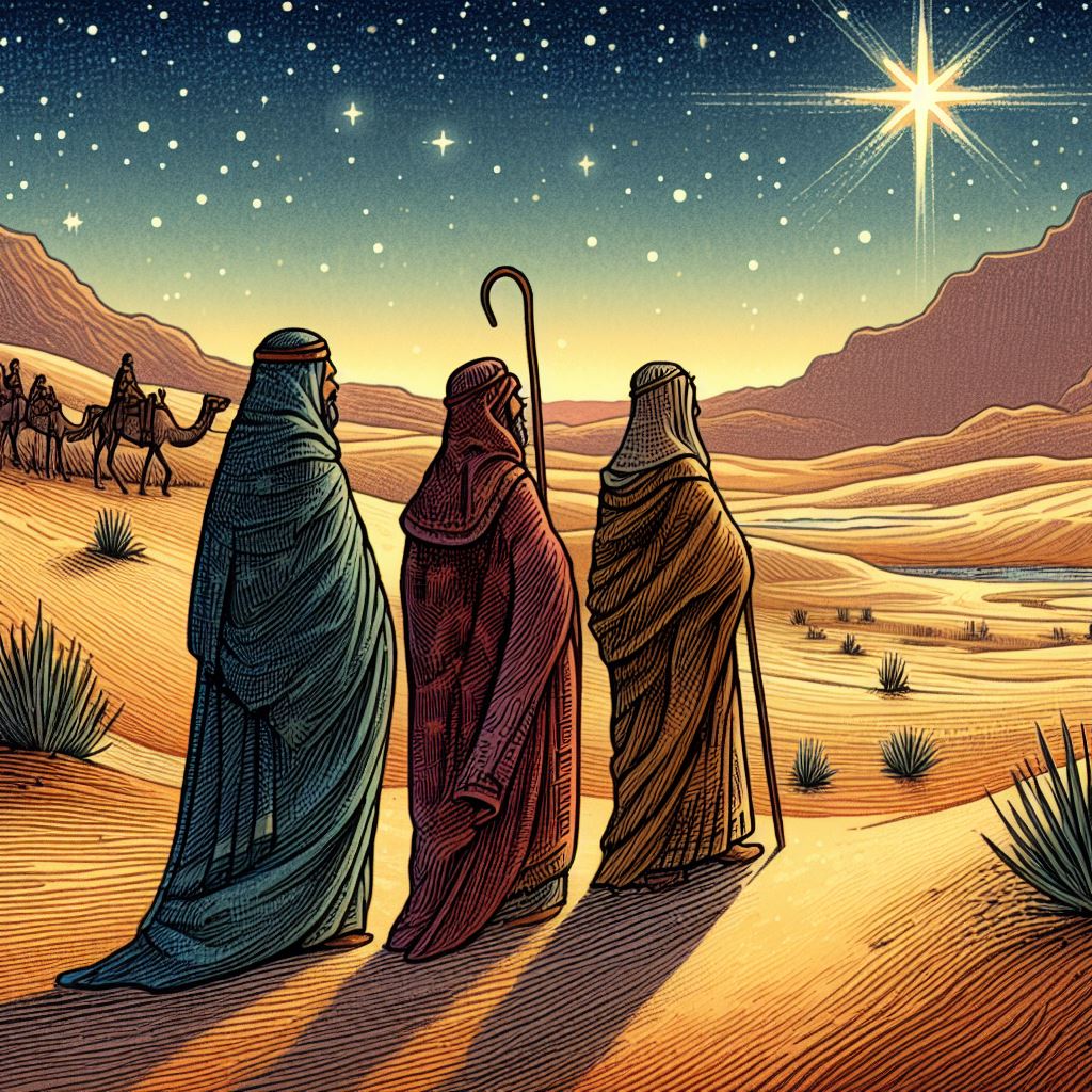 La estrella de Belén cuento corto de Navidad:  En un lugar lejano, tres sabios, también conocidos como Magos, estaban observando el cielo
