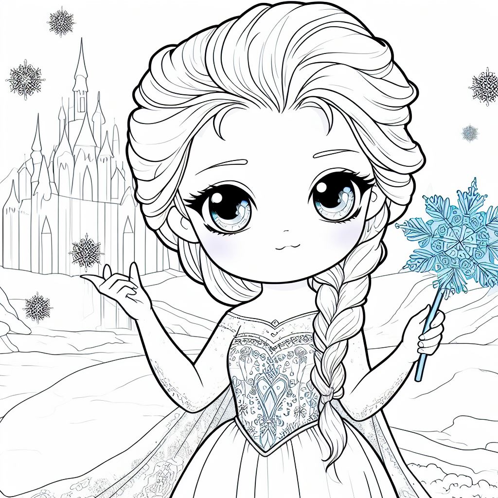 Dibujos de Frozen Para pintar: Elsa y Anna 10