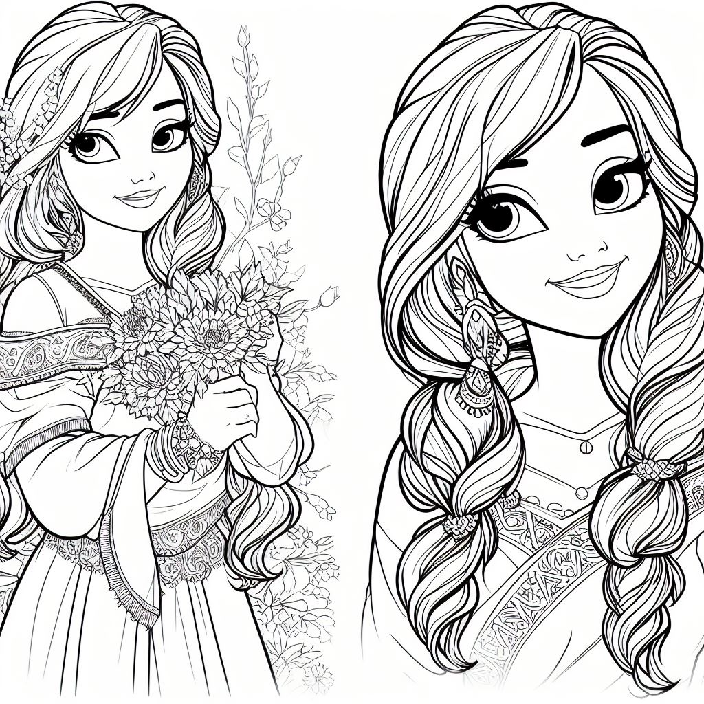 Frozen: Princesas Anna y Elsa para pintar 3