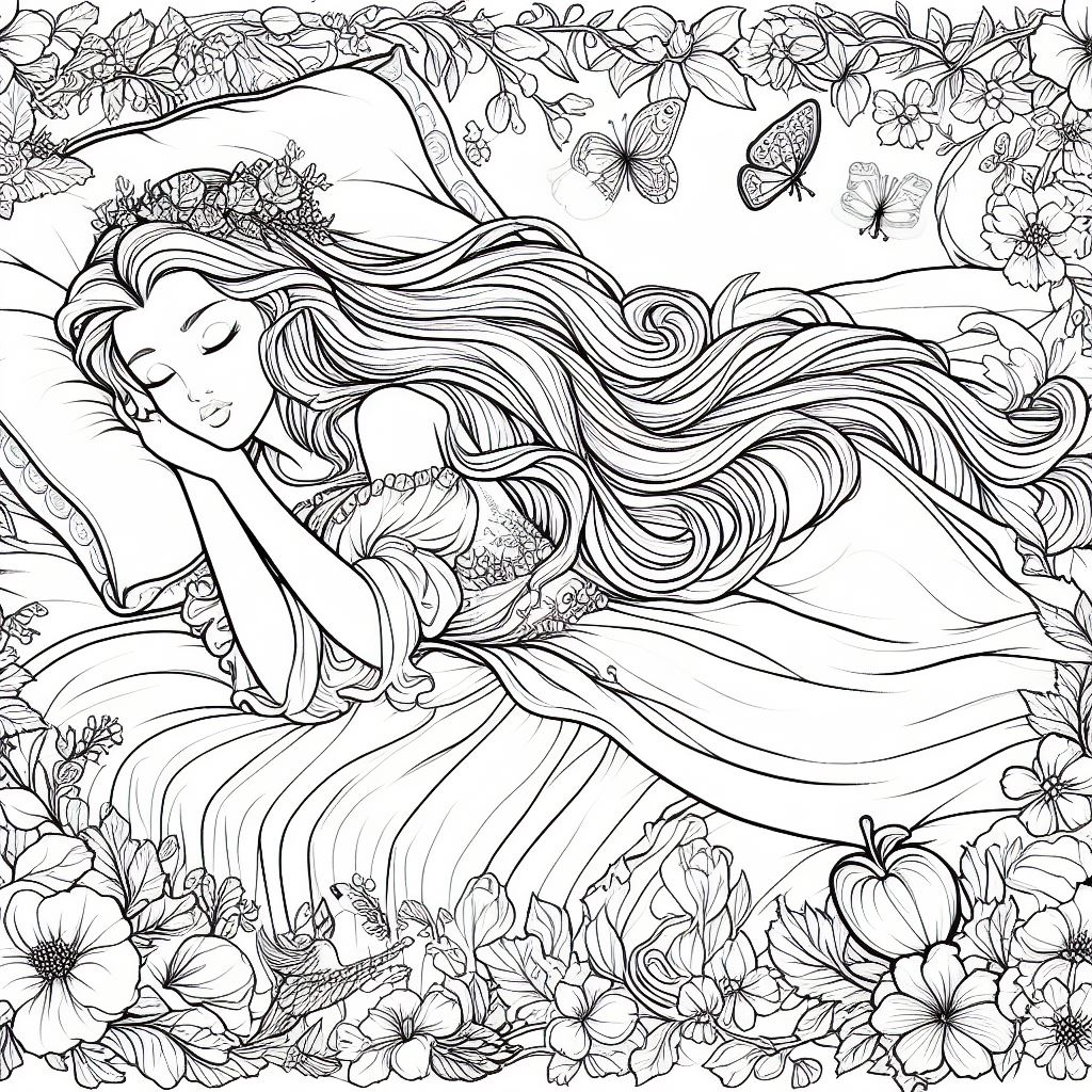Dibujos de la bella durmiente para colorear 3