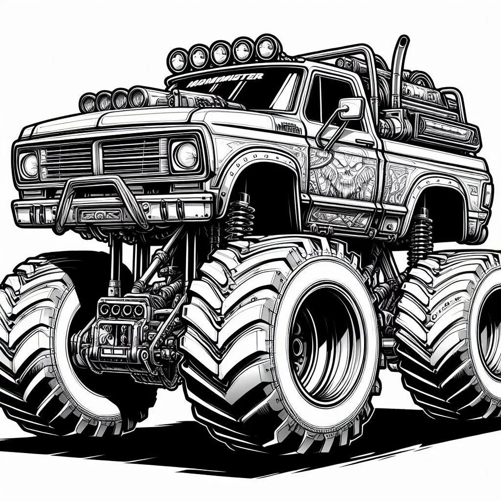 Monster Trucks para colorear 1
