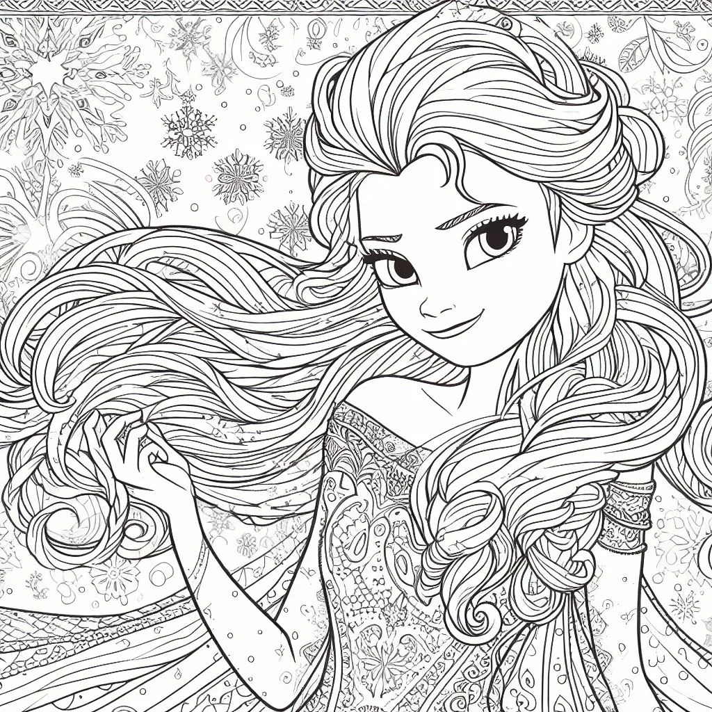Dibujos de Frozen Para pintar: Elsa y Anna 7