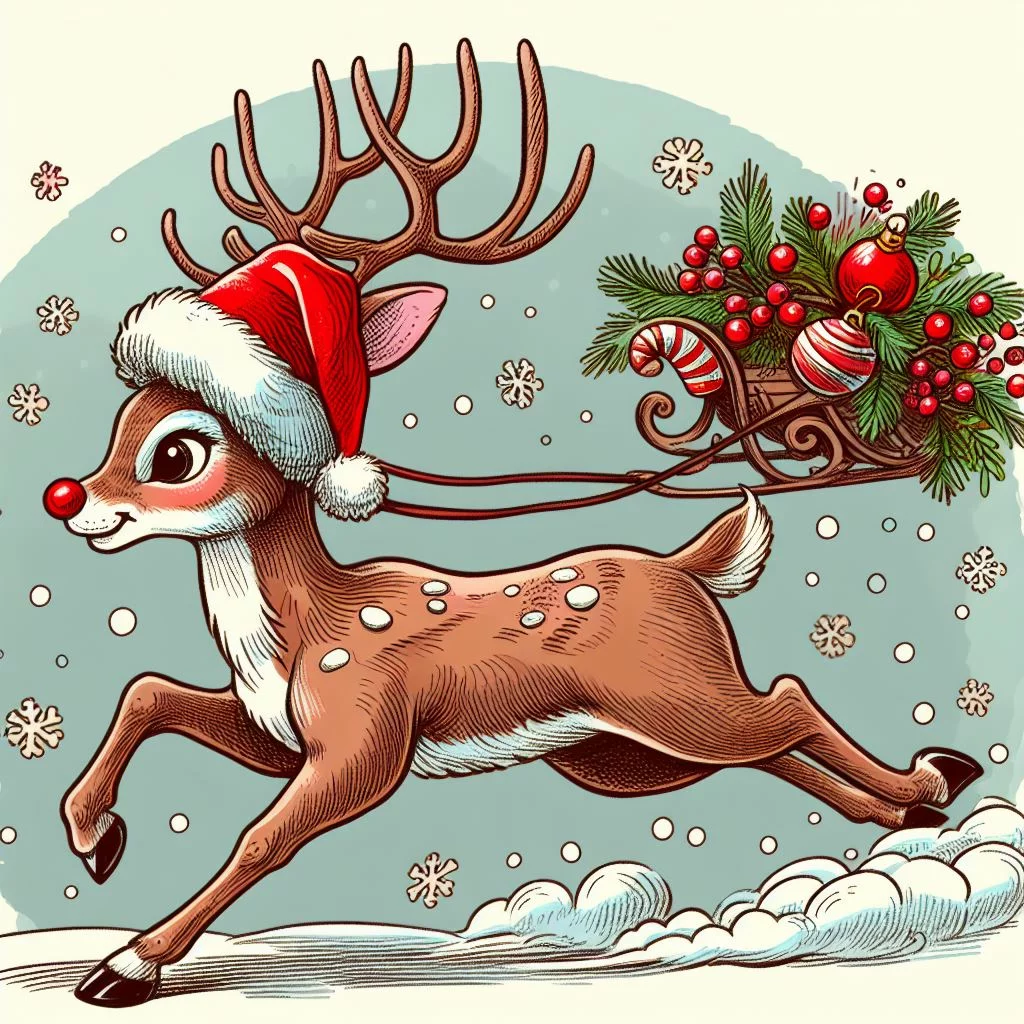 Cuento de navidad Rudolph, el reno de la nariz roja 
