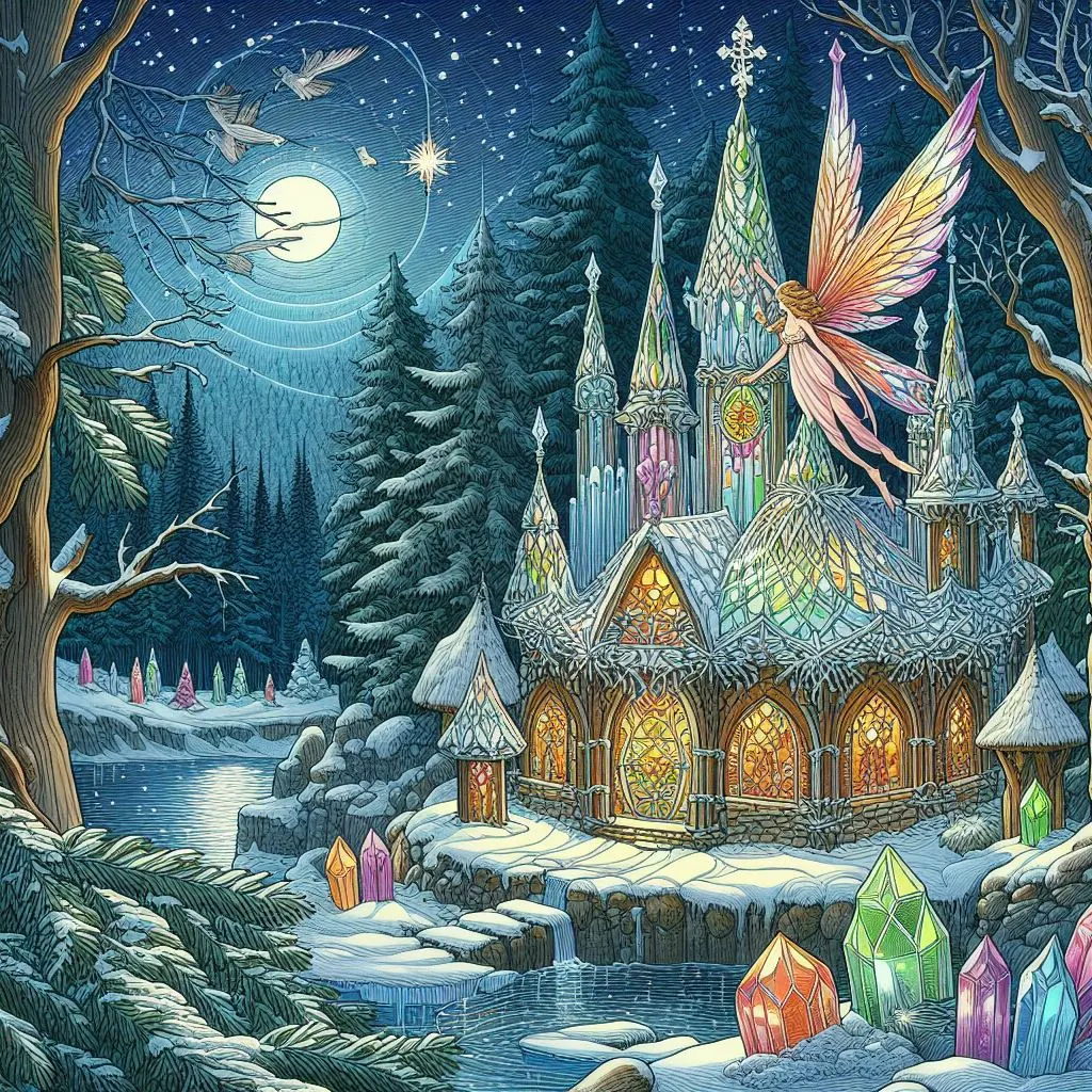 Cuento El hada de Año Nuevo: El Hada de Año Nuevo residía en un palacio de cristal oculto en lo más profundo del bosque.