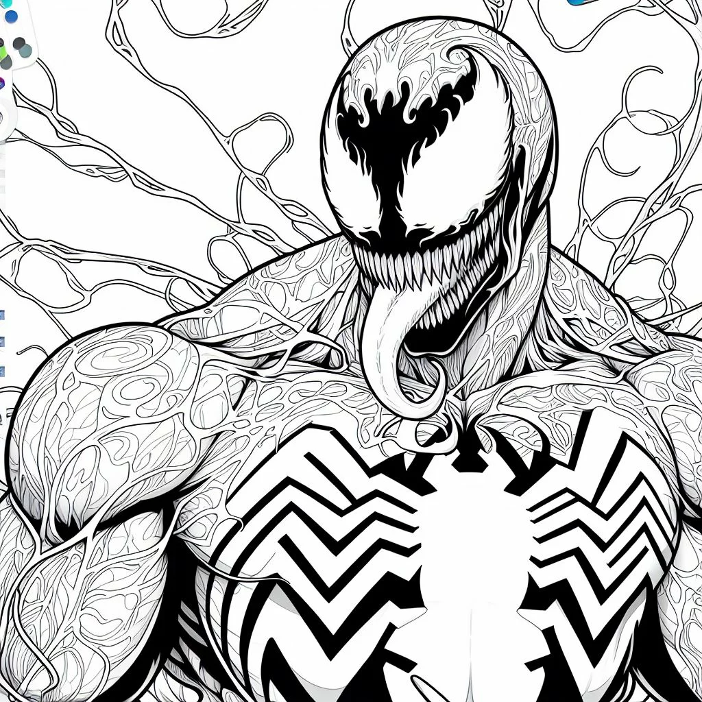Dibujos de Spiderman y Venom para Colorear