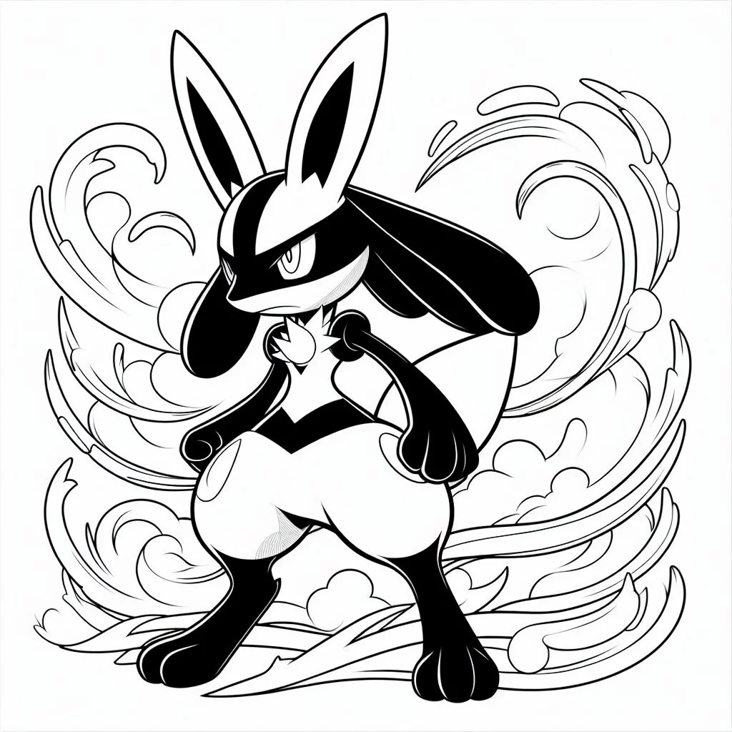 Dibujos de Pokémon para Colorear Lucario para colorear