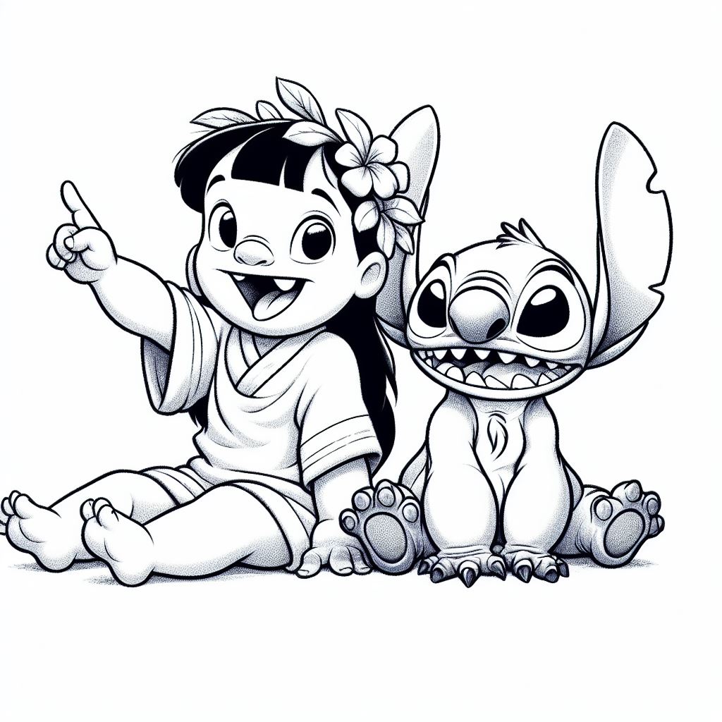 dibujos de lilo y stitch para colorear