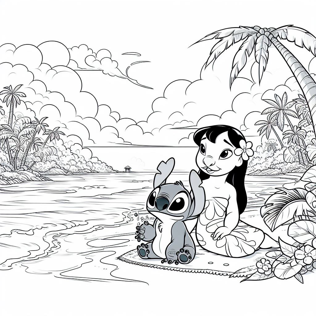 dibujos de lilo y stitch para colorear