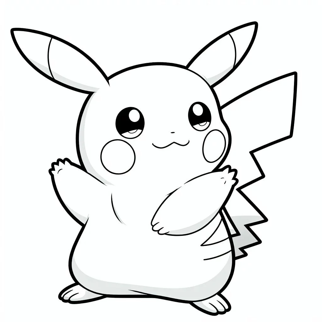 Dibujos de Pokémon para Colorear Pikachu: colorear a pikachu