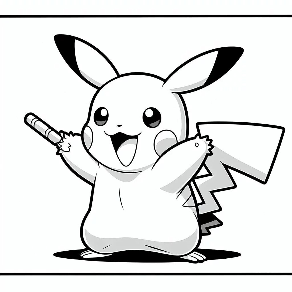 Dibujo de Pokémon para Colorear Pikachu