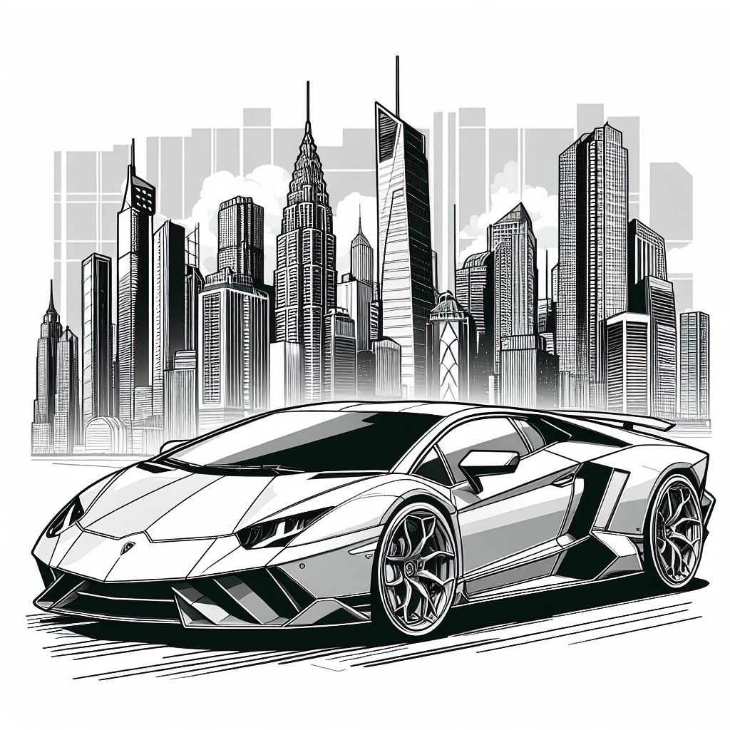 Dibujos de Coche Lamborghini para Pintar
