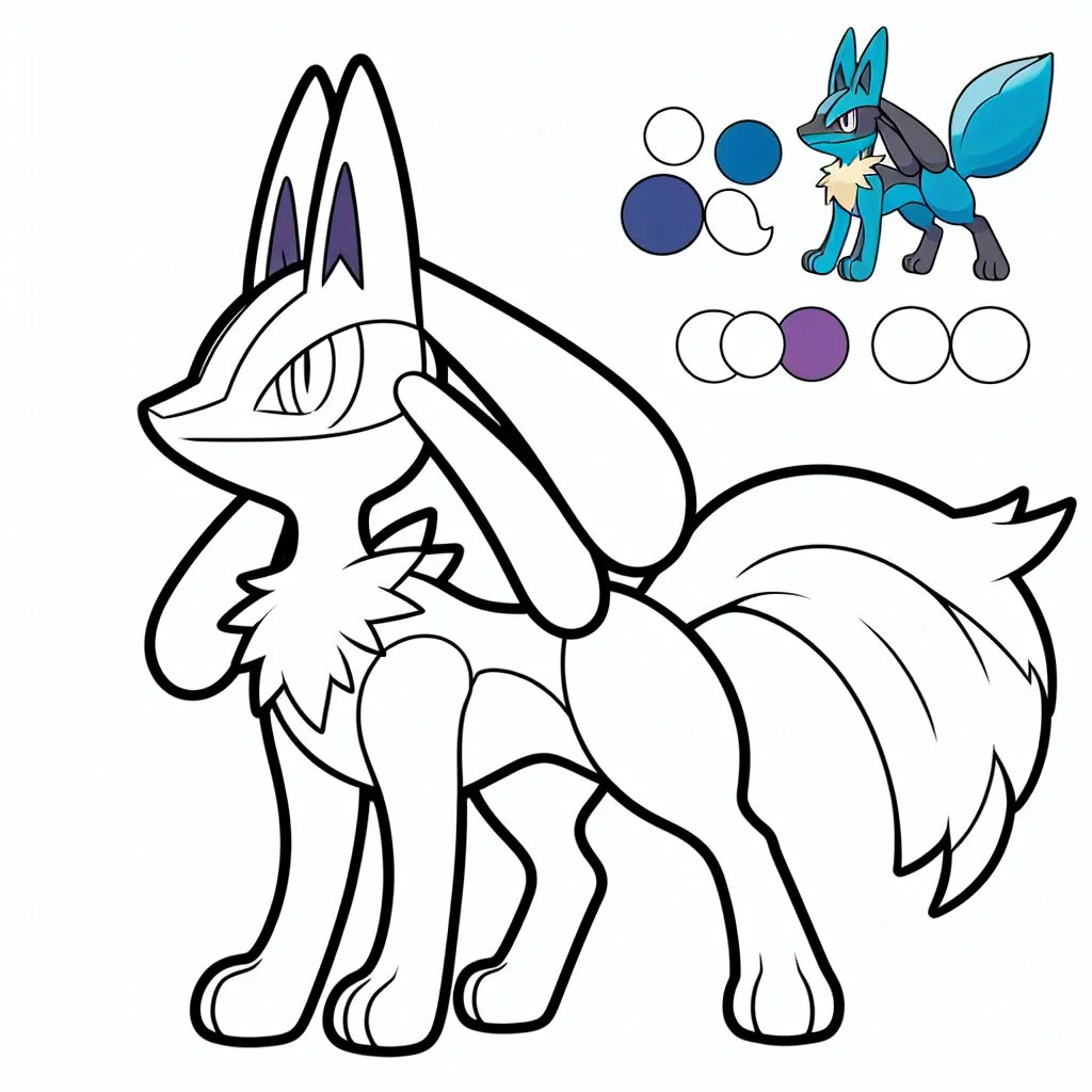 Dibujos de Pokémon para Colorear Lucario para colorear