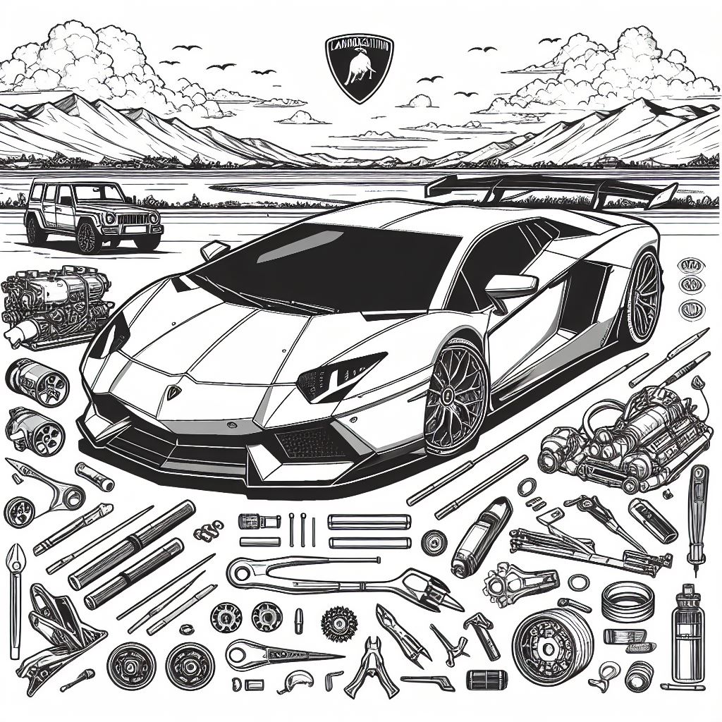 Dibujos de Coche Lamborghini para Colorear