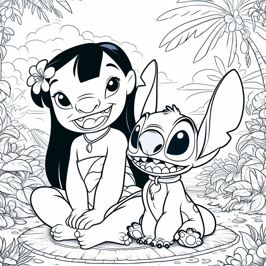 dibujos de lilo y stitch para colorear