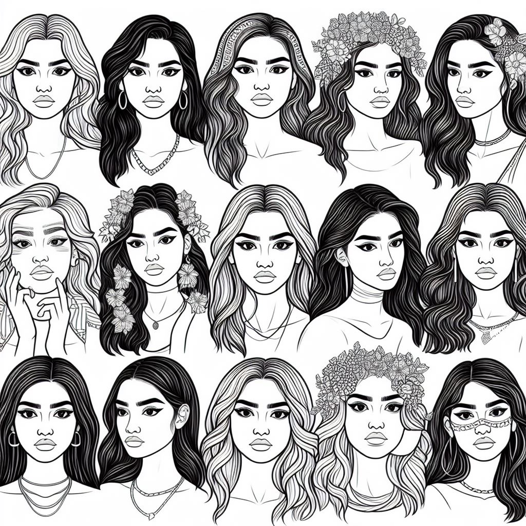 Dibujos Aesthetic de personas para colorear