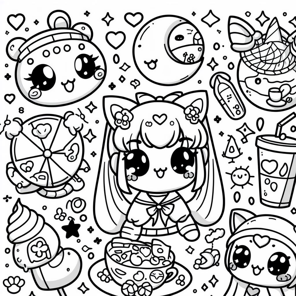 Dibujos de Kawaii para Colorear