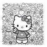 Dibujos Aesthetic de Hello Kitty para Colorear