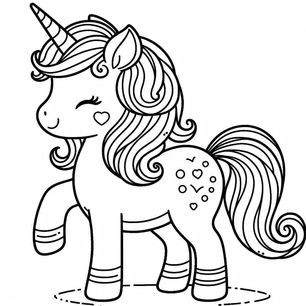 Dibujos de Bebés Unicornio para Colorear