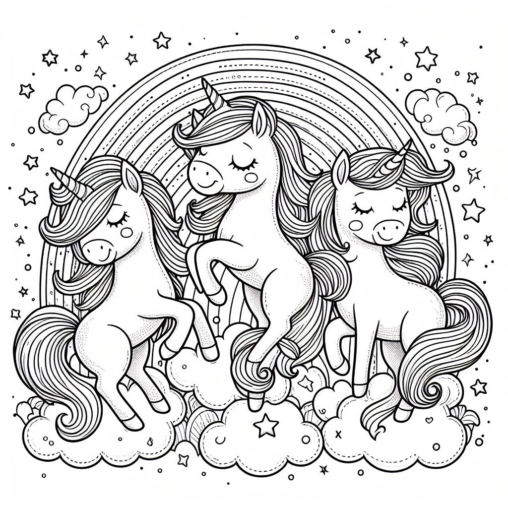 dibujos de unicornios para pintar!