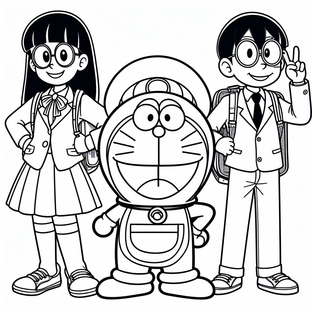 Dibujo para colorear de Doraemon gratis