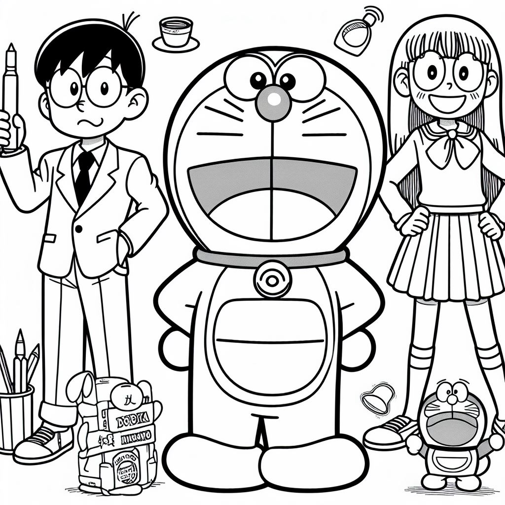 Dibujo para colorear de Doraemon gratis