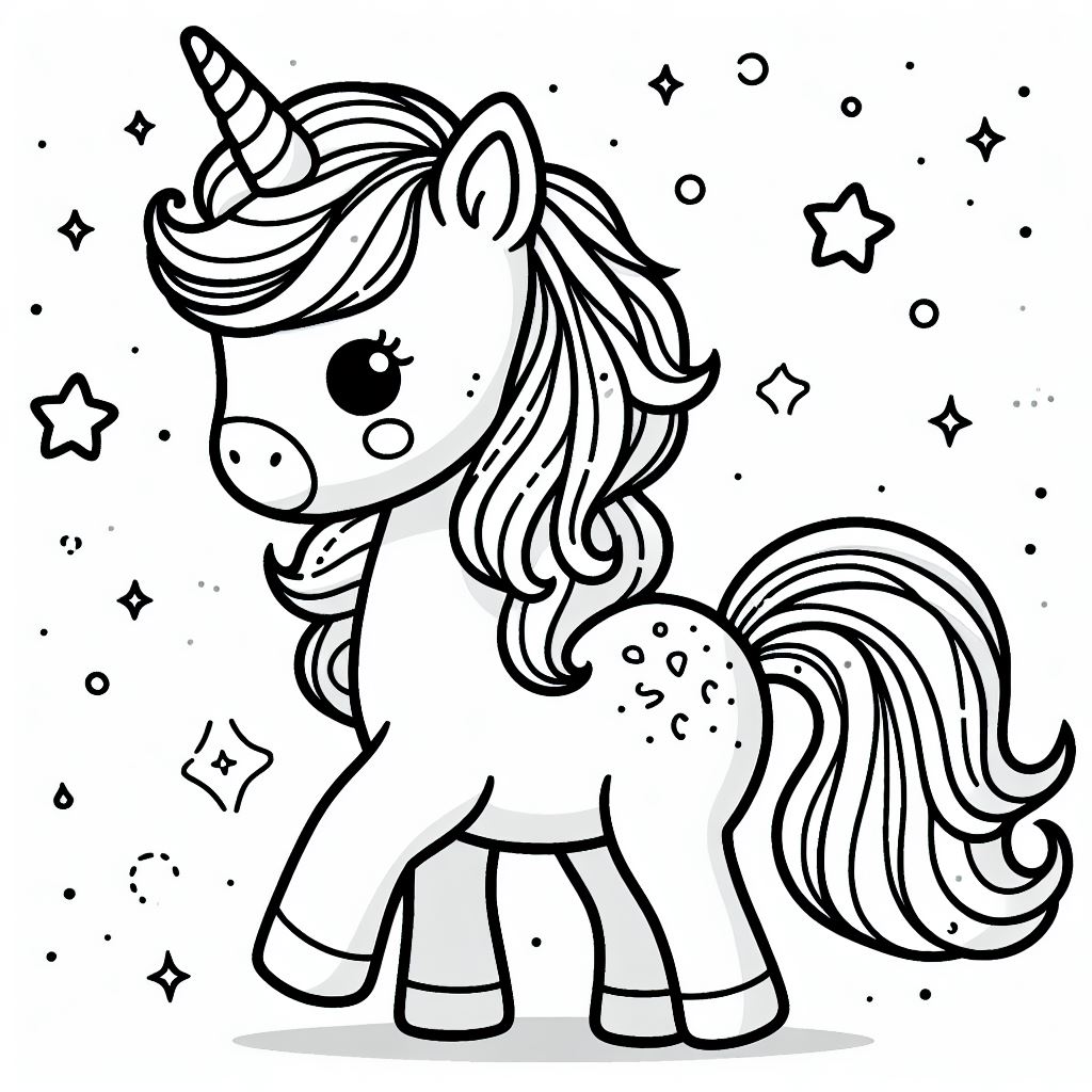 Dibujos de Bebés Unicornio para Colorear