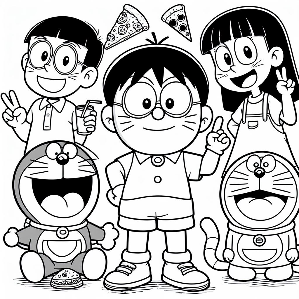 Dibujo para colorear de Doraemon gratis