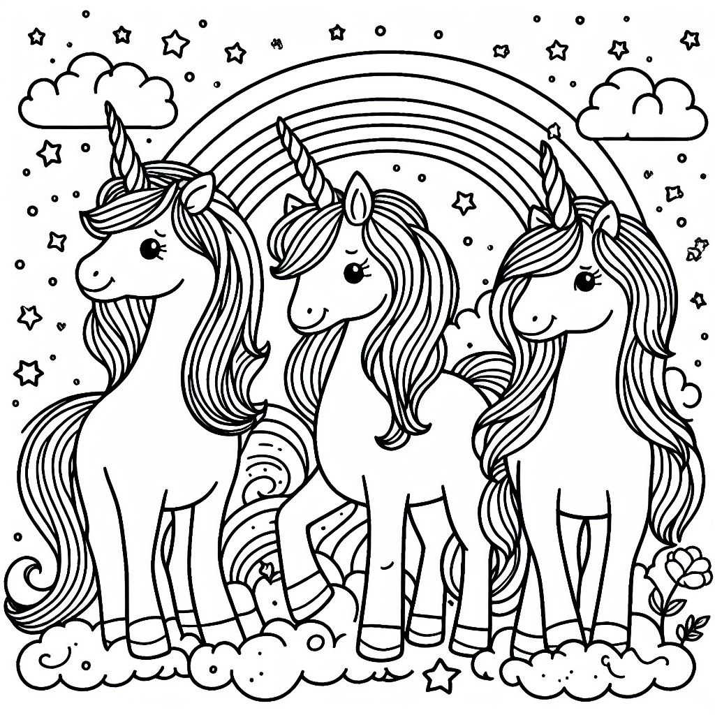 dibujos de unicornios para pintar!