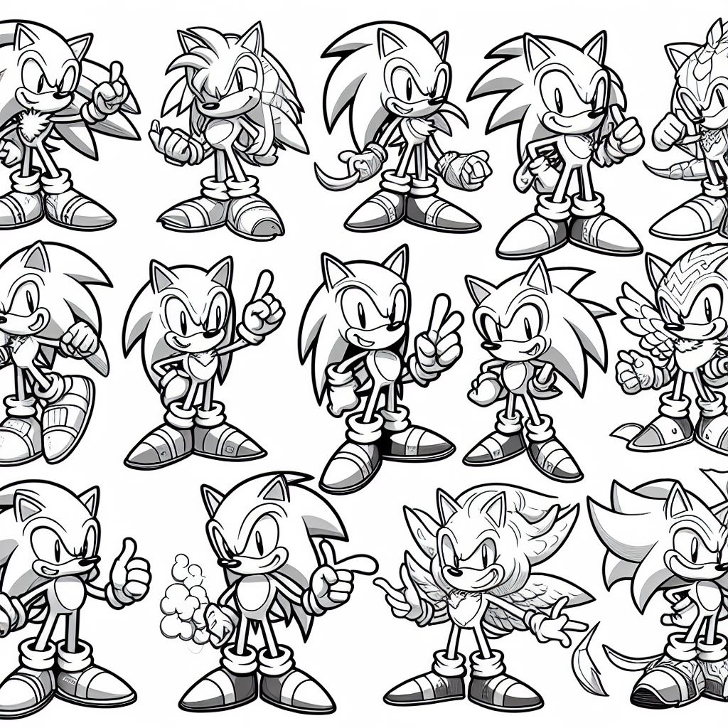 Dibujos de Sonic para colorear