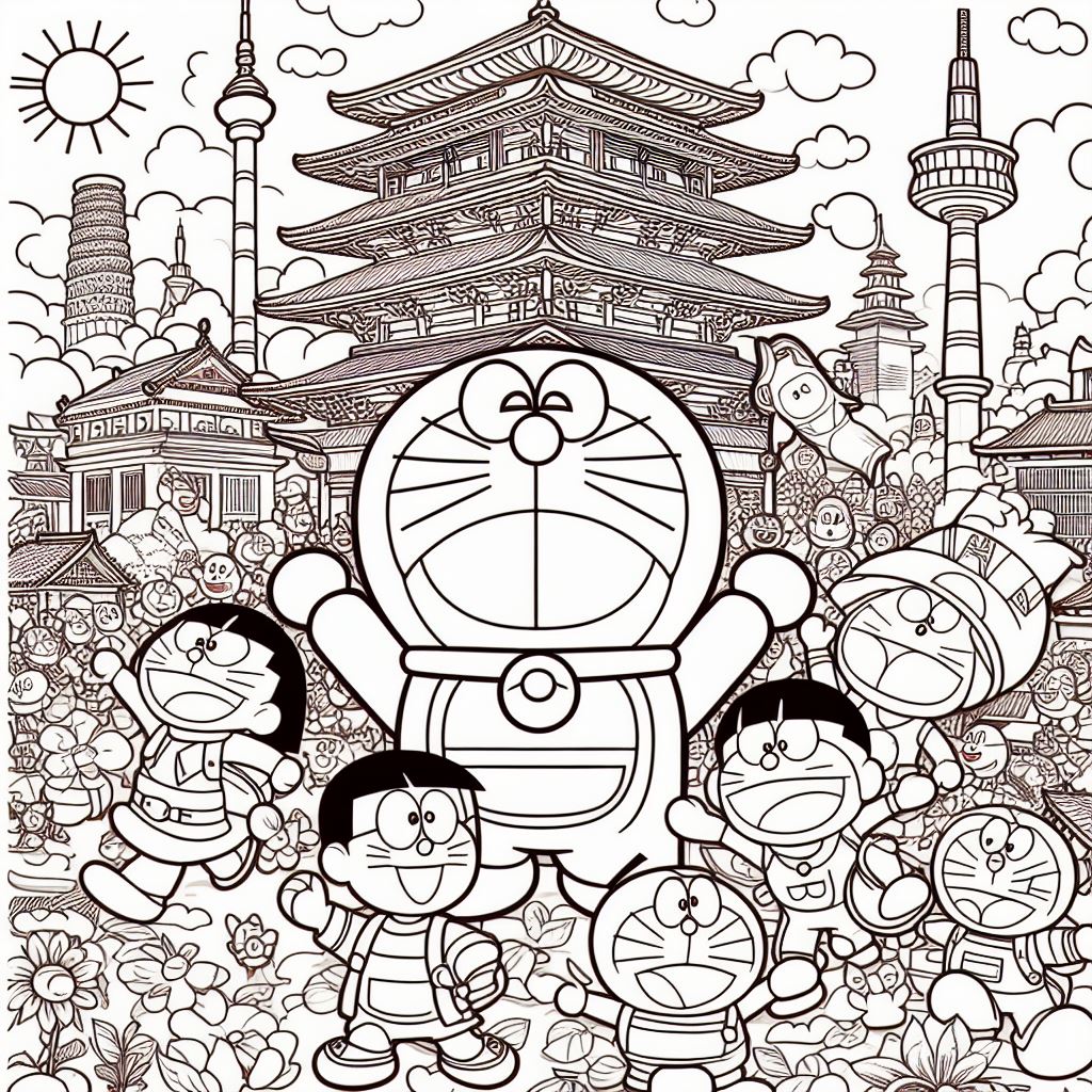 Dibujo para colorear de Doraemon gratis