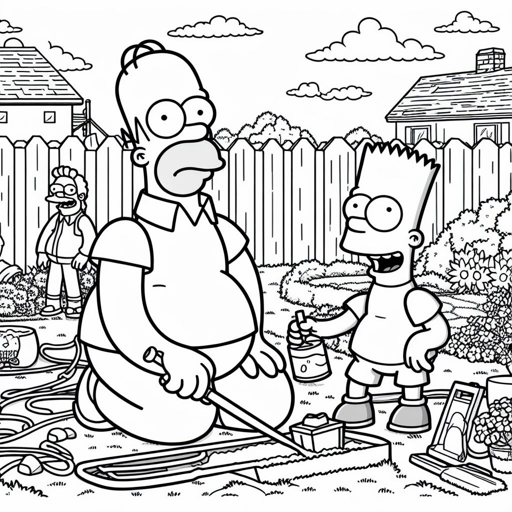 Dibujos de los Simpson para imprimir y colorear homer y Bart simpson