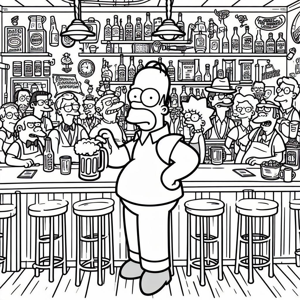 Dibujos de los Simpson para imprimir y colorear: Homer simpson